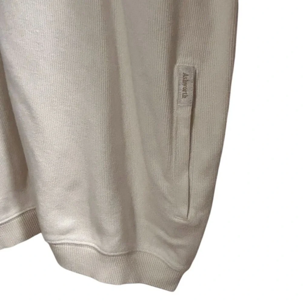 Ashworth Men's V-Neck Golf Pullover Sweater Beige Size L‎ Side Pockets